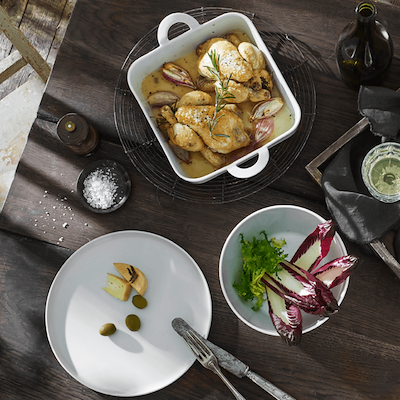 Pillivuyt Toulouse kvadratfad hvid 22 cm