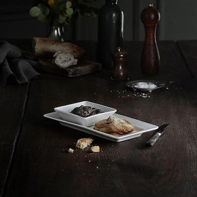 Pillivuyt Plissé fad hvid 26x14 cm