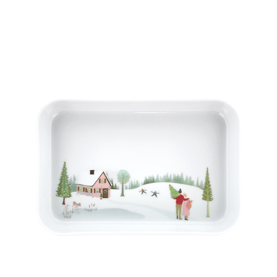 Pillivuyt Vinter fad hvid 18 x 12 cm