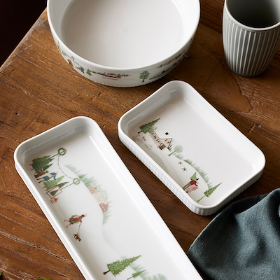 Pillivuyt Vinter fad hvid 36 x 12 cm