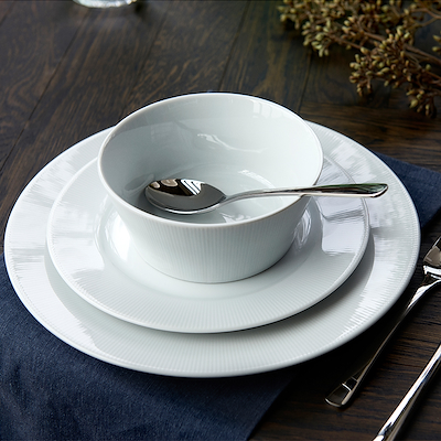 Pillivuyt Eventail flad frokosttallerken hvid Ø22 cm