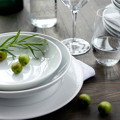 Pillivuyt Eventail flad frokosttallerken hvid Ø22 cm