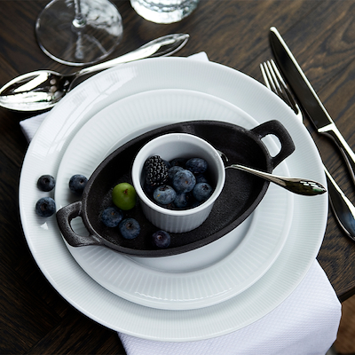 Pillivuyt Eventail middagstallerken hvid Ø28 cm