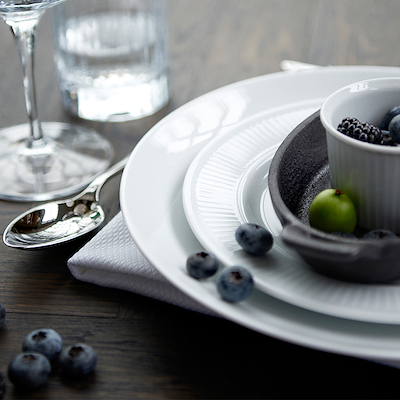 Pillivuyt Eventail middagstallerken hvid Ø28 cm