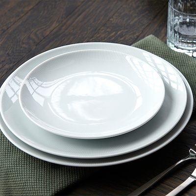 Pillivuyt Eventail middagstallerken hvid Ø28 cm