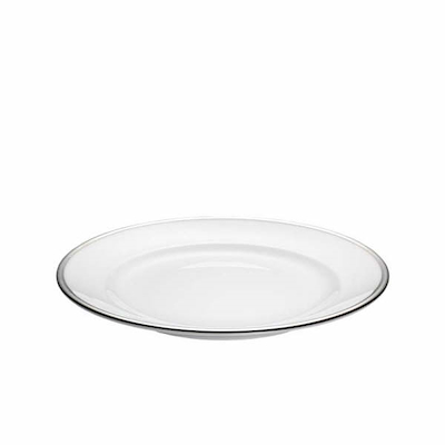 Pillivuyt hvid/sølv flad tallerken 18 cm