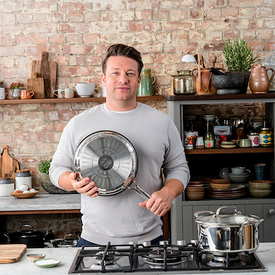 Tefal Jamie Oliver Cook's Classic stegepande pandesæt rustfrit stål sort Ø24+28 cm