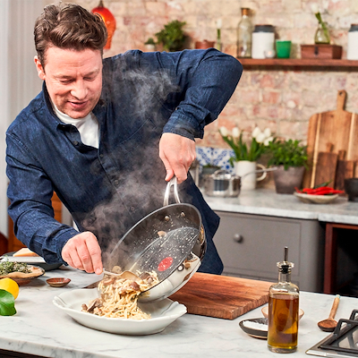 Tefal Jamie Oliver Cook's Classic stegepande pandesæt rustfrit stål sort Ø24+28 cm