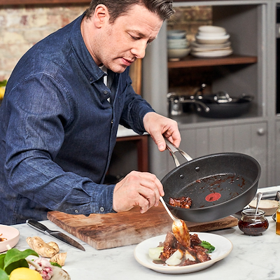 Tefal Jamie Oliver Cook's Classic SS pandesæt 20 cm og 28 cm med non-stick