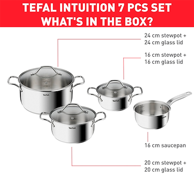 Tefal Intuition grydesæt med 7 dele
