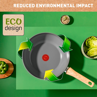 Tefal Renew wokpande med keramisk belægning grå 28 cm
