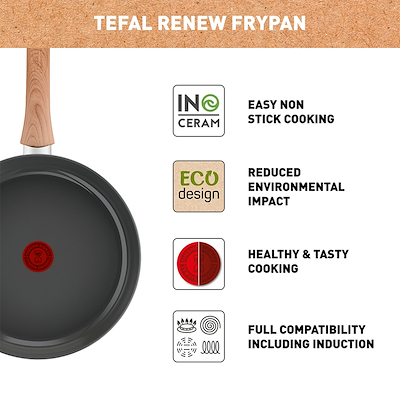 Tefal Renew stegepande grå med keramisk belægning 28cm