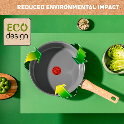 Tefal Renew sauterpande med låg og keramisk belægning grå 24 cm