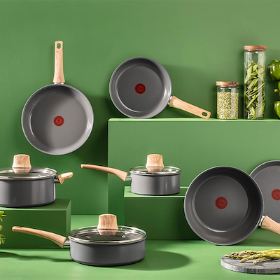 Tefal Renew sauterpande med låg og keramisk belægning grå 24 cm