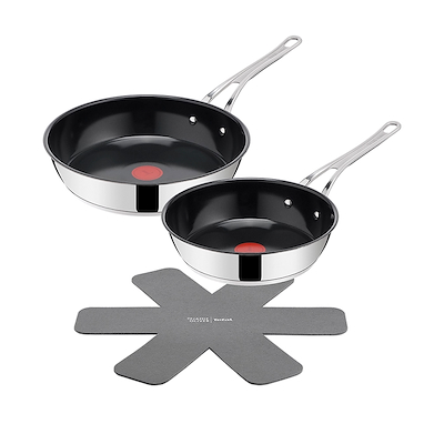 Tefal Jamie Oliver Cook's Classic stegepandesæt sort Ø 24 + 28 cm + pandebeskytter