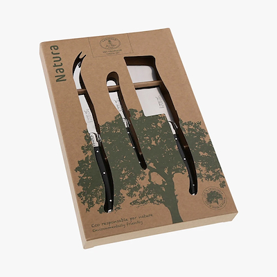 Laguiole Natura ostesæt sort 3 stk.