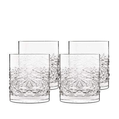 Luigi Bormioli Mixology textures vandglas/whiskyglas 38 cl 4 stk.