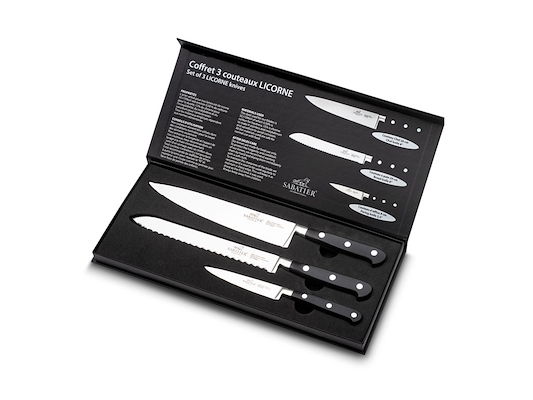 Lion Sabatier Licorne knivsæt stål 3 dele