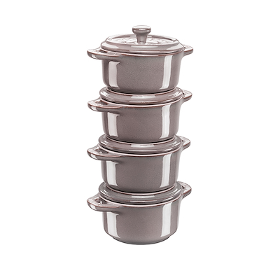 Staub Cocotte sæt stentøj 4 stk. grå 20 cl