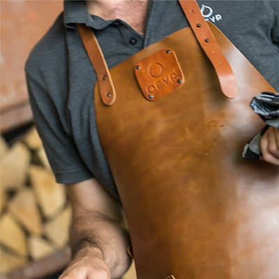 OFYR forklæde læder brun