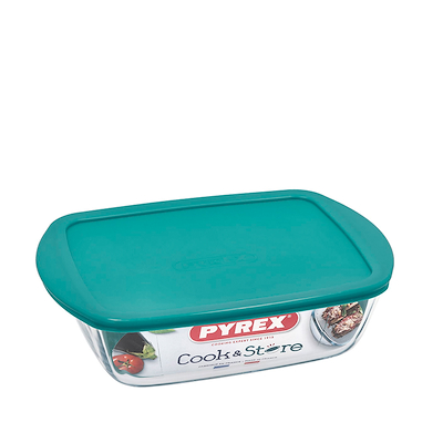 Pyrex Cook & Store fad med låg i glas 28x20x8 cm
