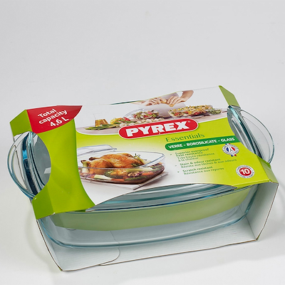 Pyrex Essentials gryde med låg klar glas 4,5 liter
