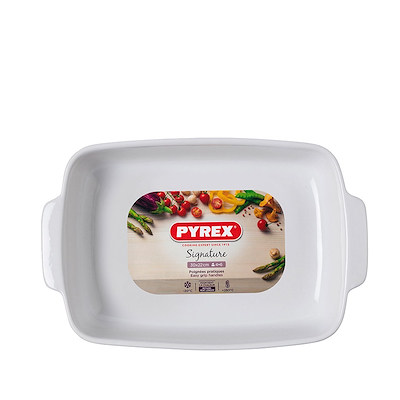 Pyrex ovnfast fad hvid keramik 30x22 cm
