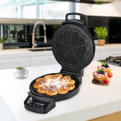 Little Balance Speed Heart vaffeljern sort 1200 watt