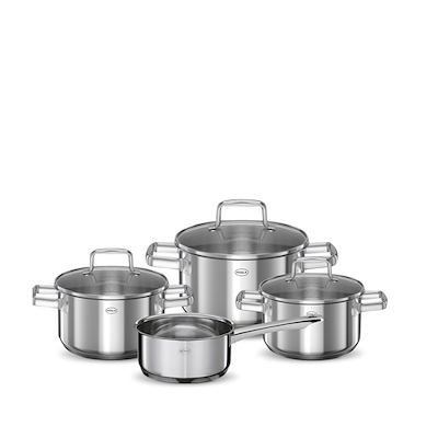 Rösle Moments grydesæt rustfrit stål med glaslåg 7 dele