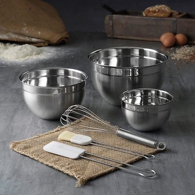 Rösle bagesæt 3 dele stål/hvid