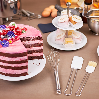 Rösle bagesæt 3 dele stål/hvid