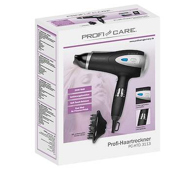 Profi Care Professional hårtørrer sort 2200 watt