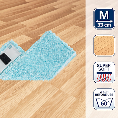 Leifheit Clean Twist M Ergo/Power Clean moppeklud super soft lyseblå 33 cm