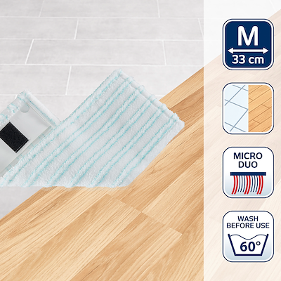 Leifheit Clean Twist M Ergo/Power Clean moppeklud micro duo hvid 33 cm