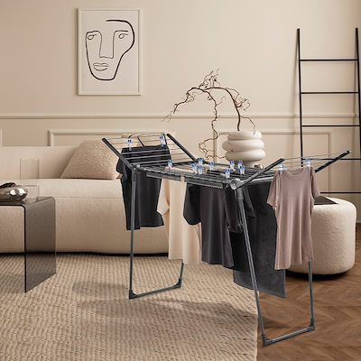 Leifheit Pegasus tørrestativ sort 157x55x87 cm