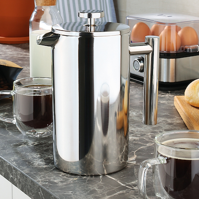 Cilio Sara stempelkande i stål 8 kopper 1 liter