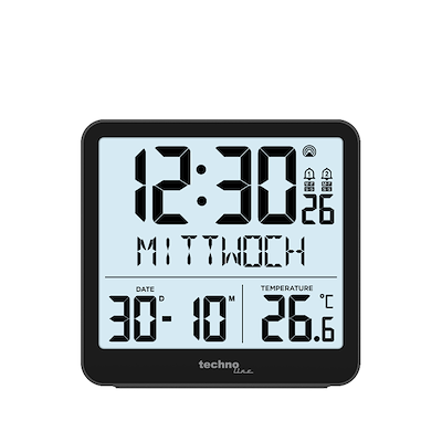 Technoline WT 285 radiostyret vækkeur sort