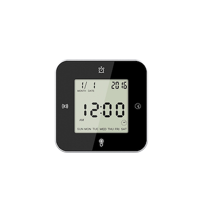 Techno Line kvarts vækkeur bordstående hvid