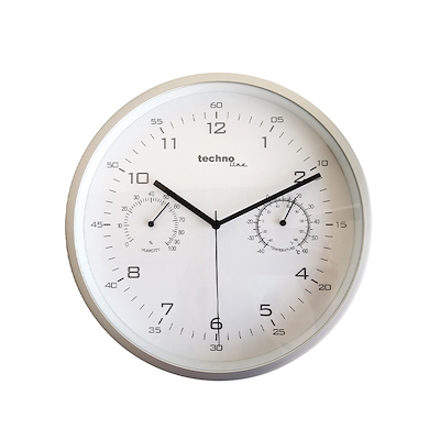 Techno Line vægur med temperaturmåler Ø25 cm