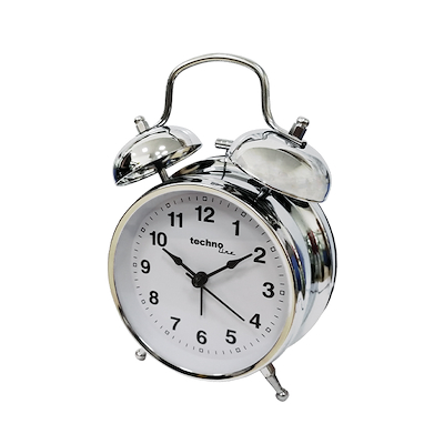 Techno Line klassisk vækkeur chrome
