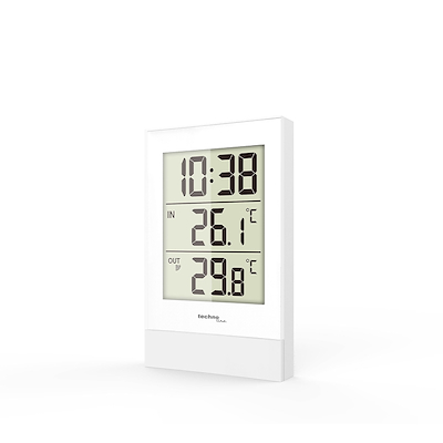 Techno Line ur med temperatur ude/inde hvid