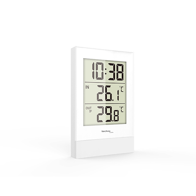 Techno Line ur med temperatur ude/inde hvid
