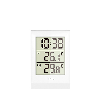 Techno Line ur med temperatur ude/inde hvid