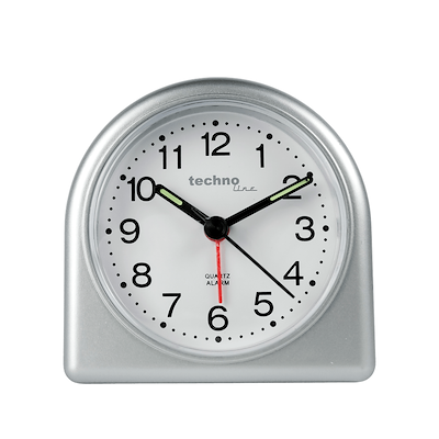 Technoline vækkeur quarts styret sølv
