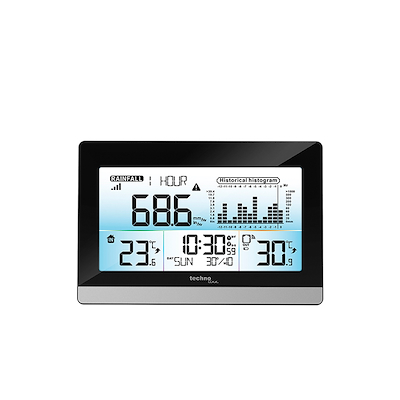 Techno Line DCF-77 radiostyret ur og regn monitor