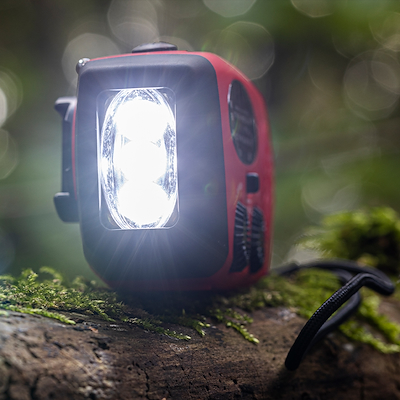 Solar 70090 FM solcelle nødradio med powerbank og håndsving