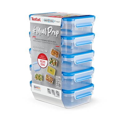 Tefal MasterSeal Mealprep madbeholder sæt 0,8 liter 5 stk.