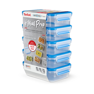 Tefal MasterSeal Mealprep madbeholder sæt 0,8 liter 5 stk.