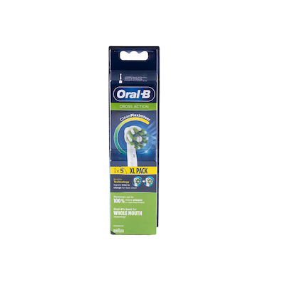 Oral-B CrossAction tandbørstehoveder hvid 5 stk.