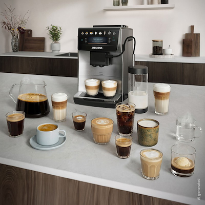 Siemens TP605EM3 EQ600 iAroma SS fuldautomatisk kaffemaskine stål